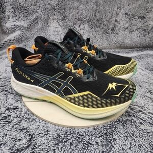 Asics Fuji Lite 4 Black Yellow Running Shoes Men’s Size 9.5